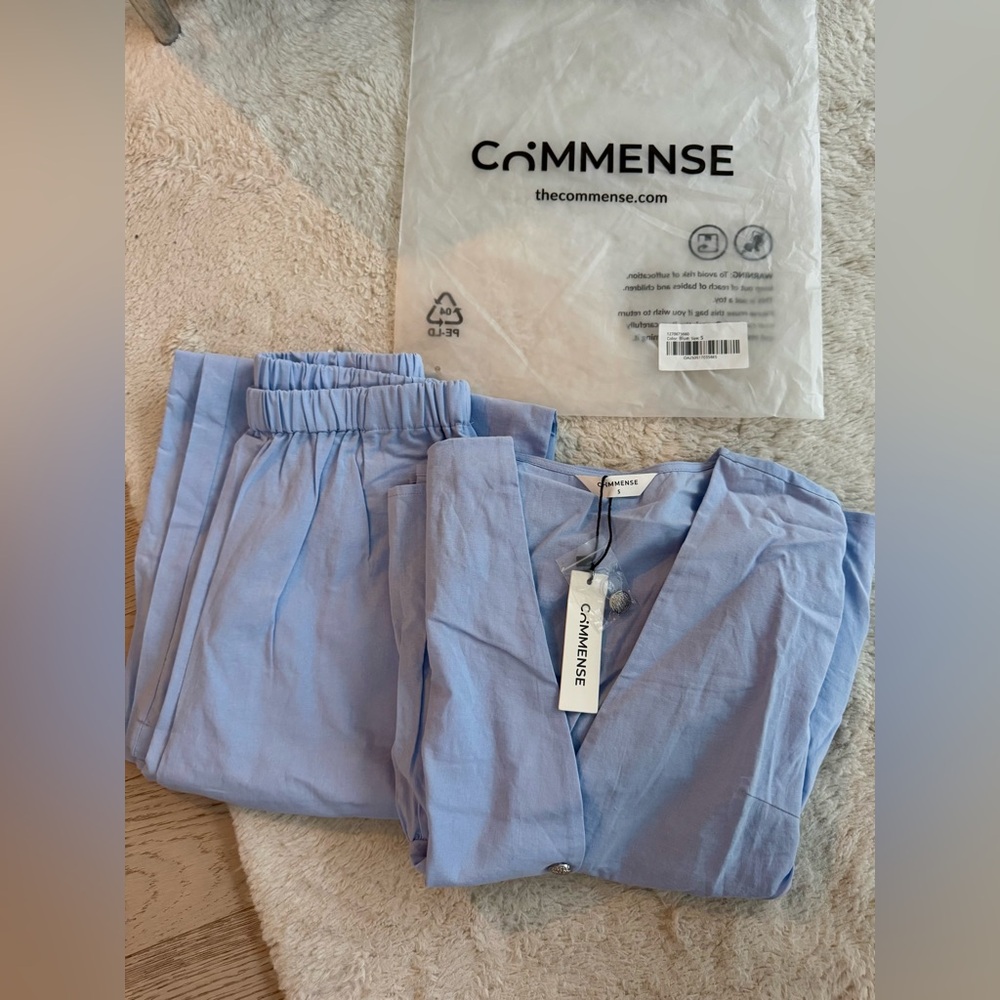 Commense Cotton Peplum Top and Pants Set - Picture 5 of 5